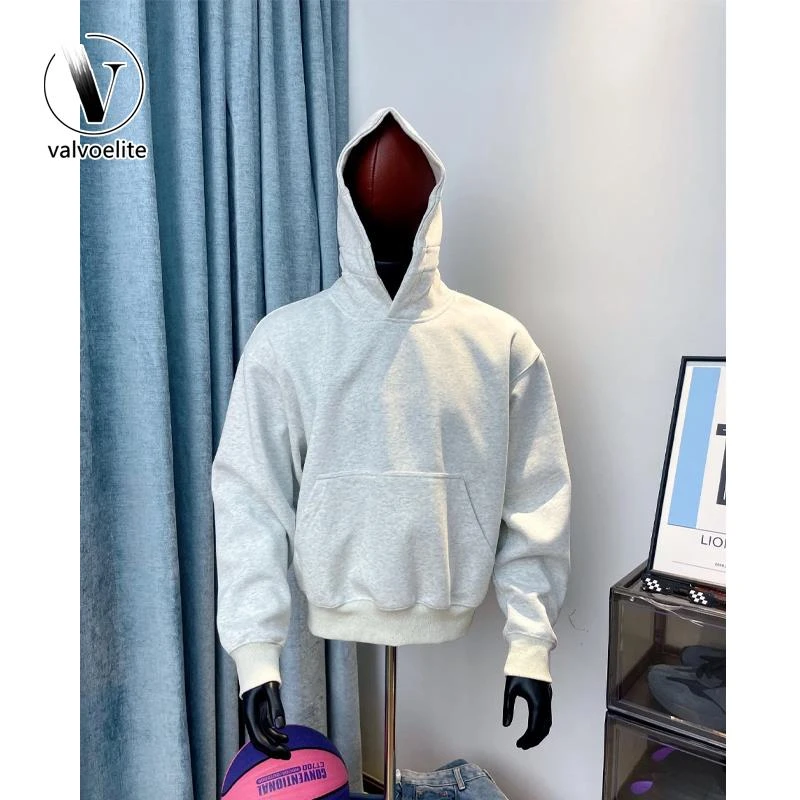 VALVOELITE新潮品牌运动衫男子春秋季美国卫衣合身灰色英俊夹克潮