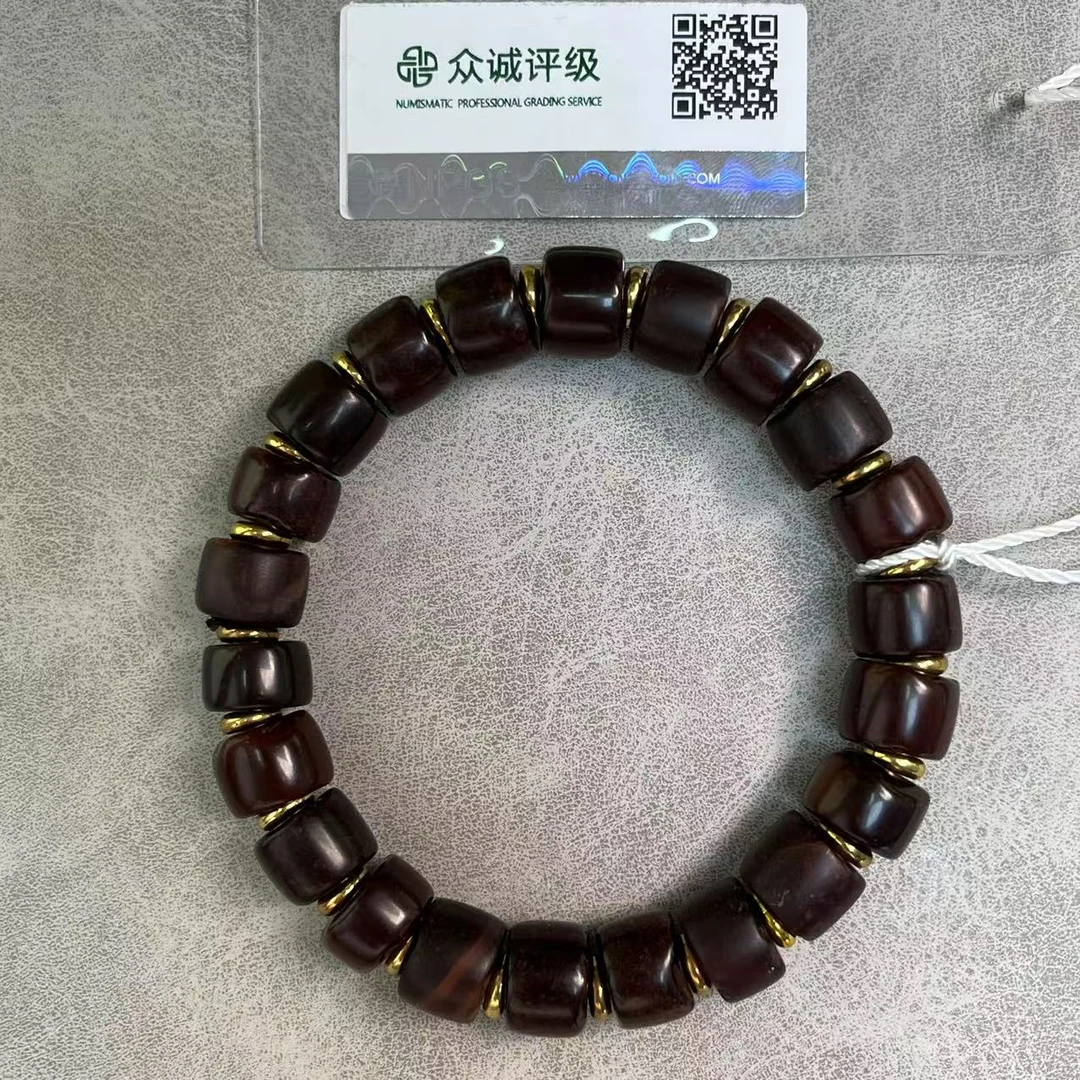 清代 直切桶珠红玛瑙 手串 YZ0199［燕赵造物司］