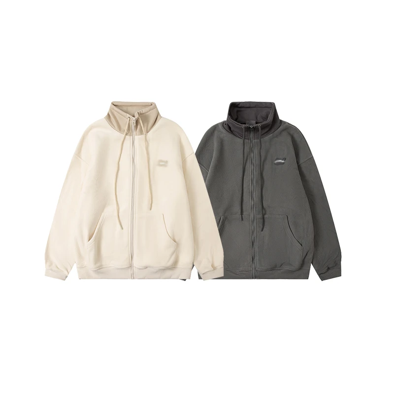 男女同款摇粒绒立领慵懒风拉链秋款外套W019