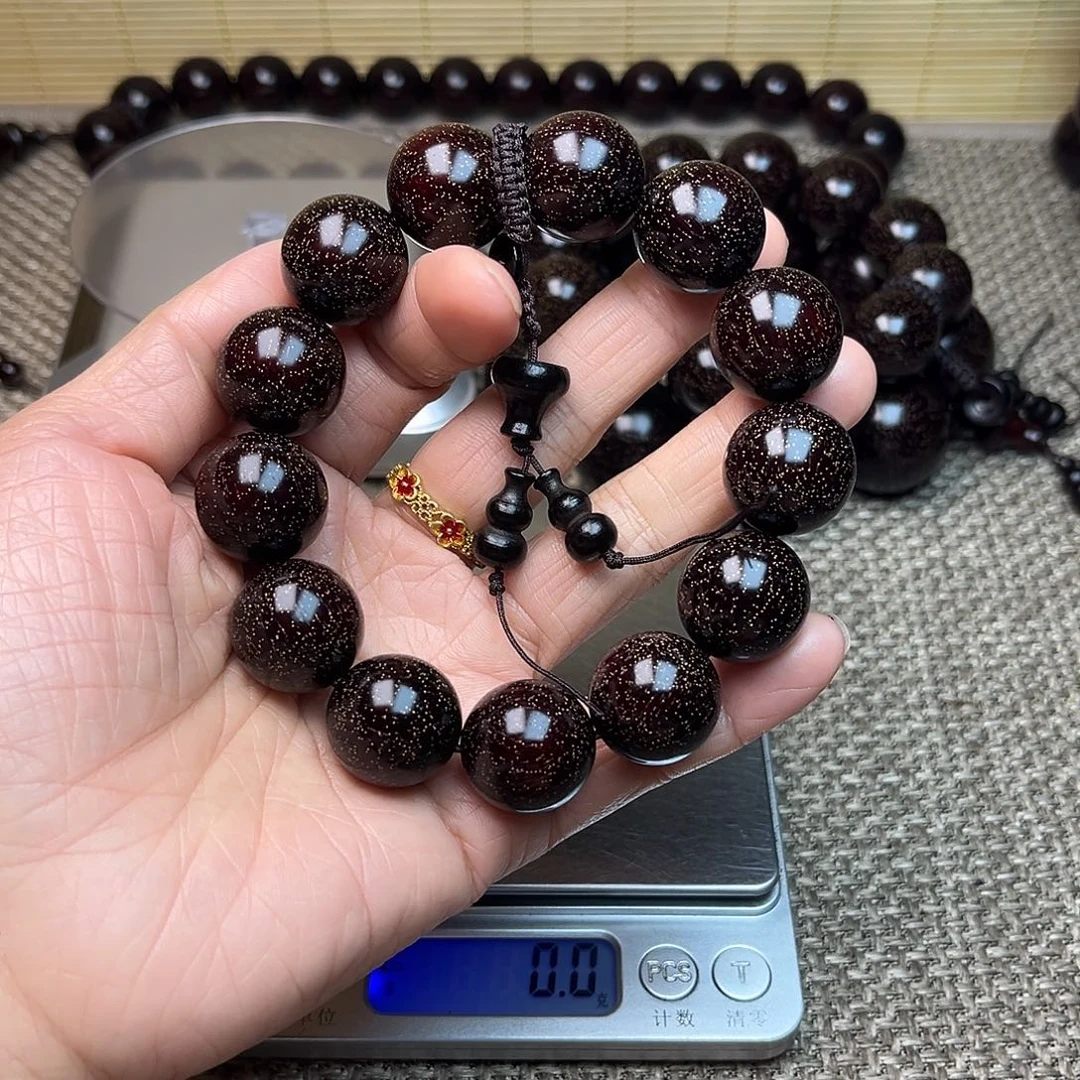 煜***天檀香紫檀（小叶紫檀）1.8 13颗 爆星