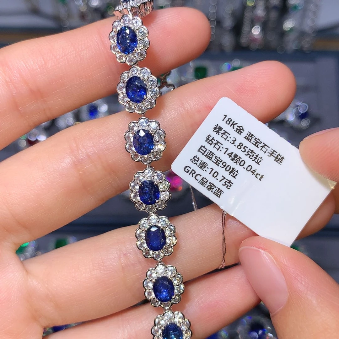 【闪购商品】蓝宝石手链18K金镶嵌