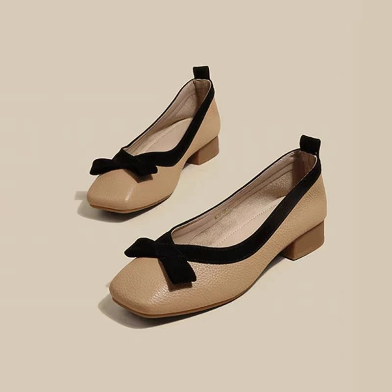 1518-7 新款舒适浅口粗跟百搭单鞋