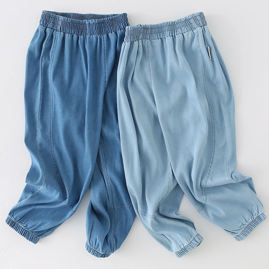 【天丝莱赛尔】巨软！巨垂！2025夏季儿童拼接中大童弯拼长裤 6807