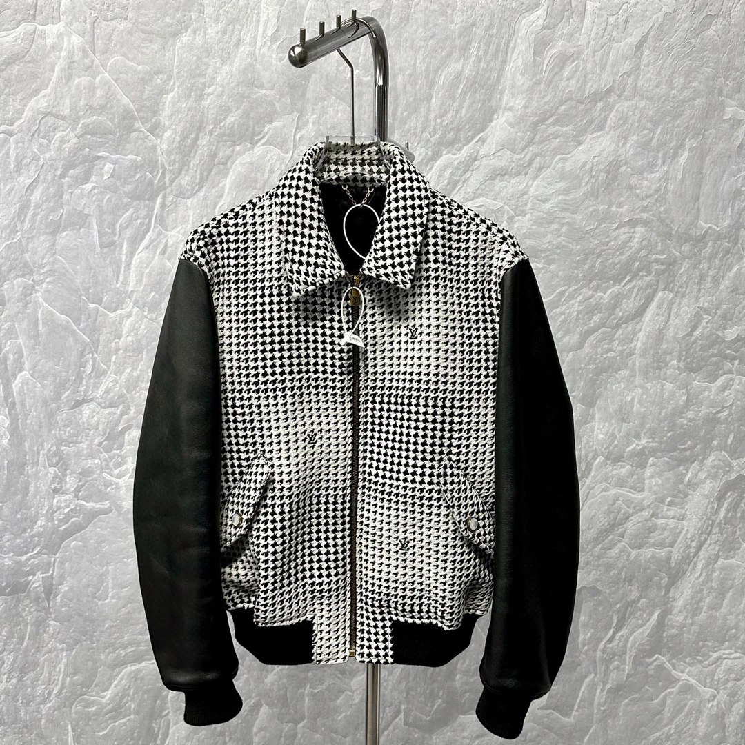 全新未使用 LouisVuitton/路易威登 SS25千鸟格外套46码J00416