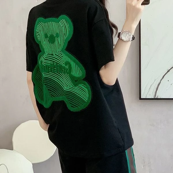 通勤日常两穿！夏季绣花短袖短裤套装女薄款显瘦洋气休闲工作服