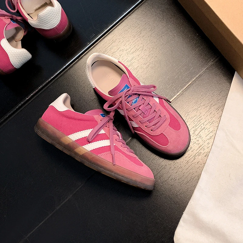 牛皮小牛皮德女式阿甘鞋春夏草莓熊版~不累脚软底训鞋2025女新款