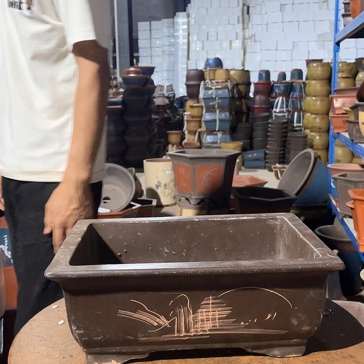 32棕色马槽花盆花盆