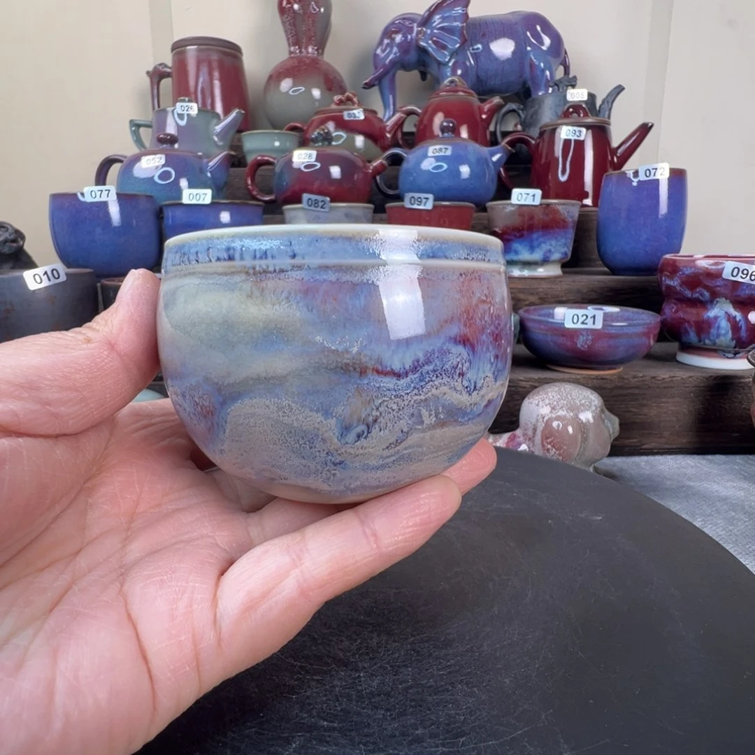 满釉支烧满容130ml罗汉杯一只