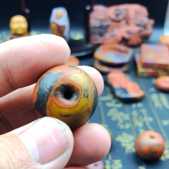 *****玛瑙/玉髓未镶嵌战国红玛瑙珠子配饰