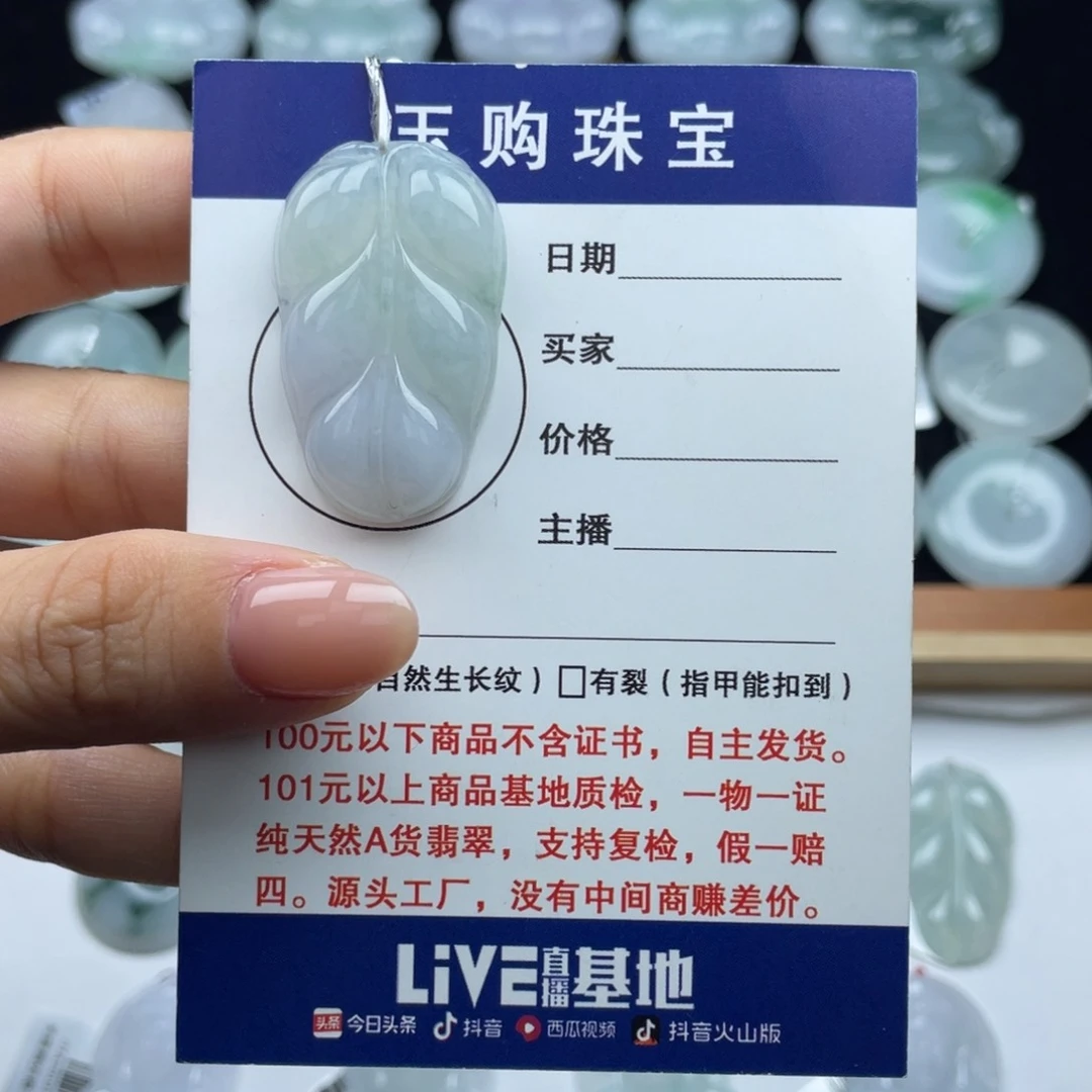 翡翠颈饰未镶嵌叶子