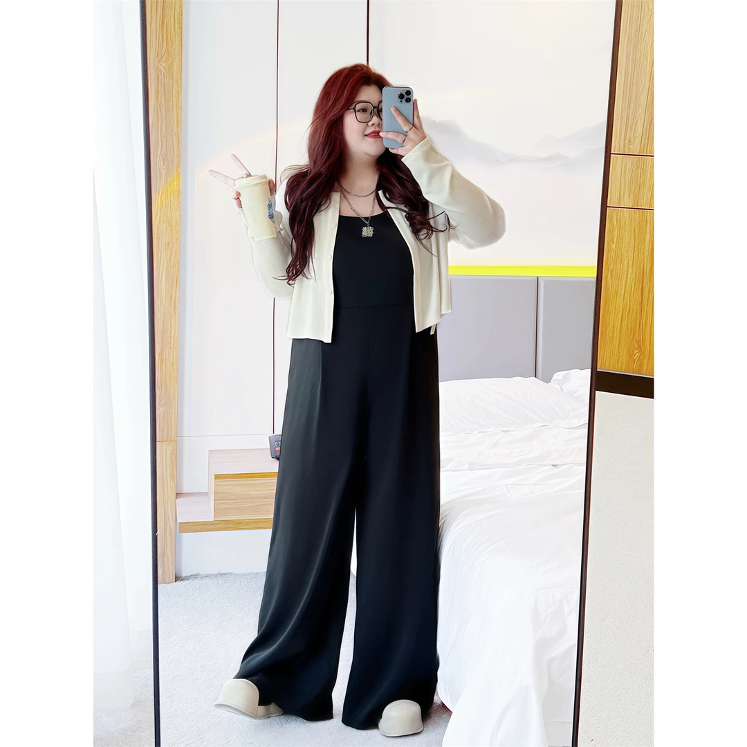 布列塔尼 / 赫本风老钱风小衫+吊带裙裤套装13579胖MM200斤