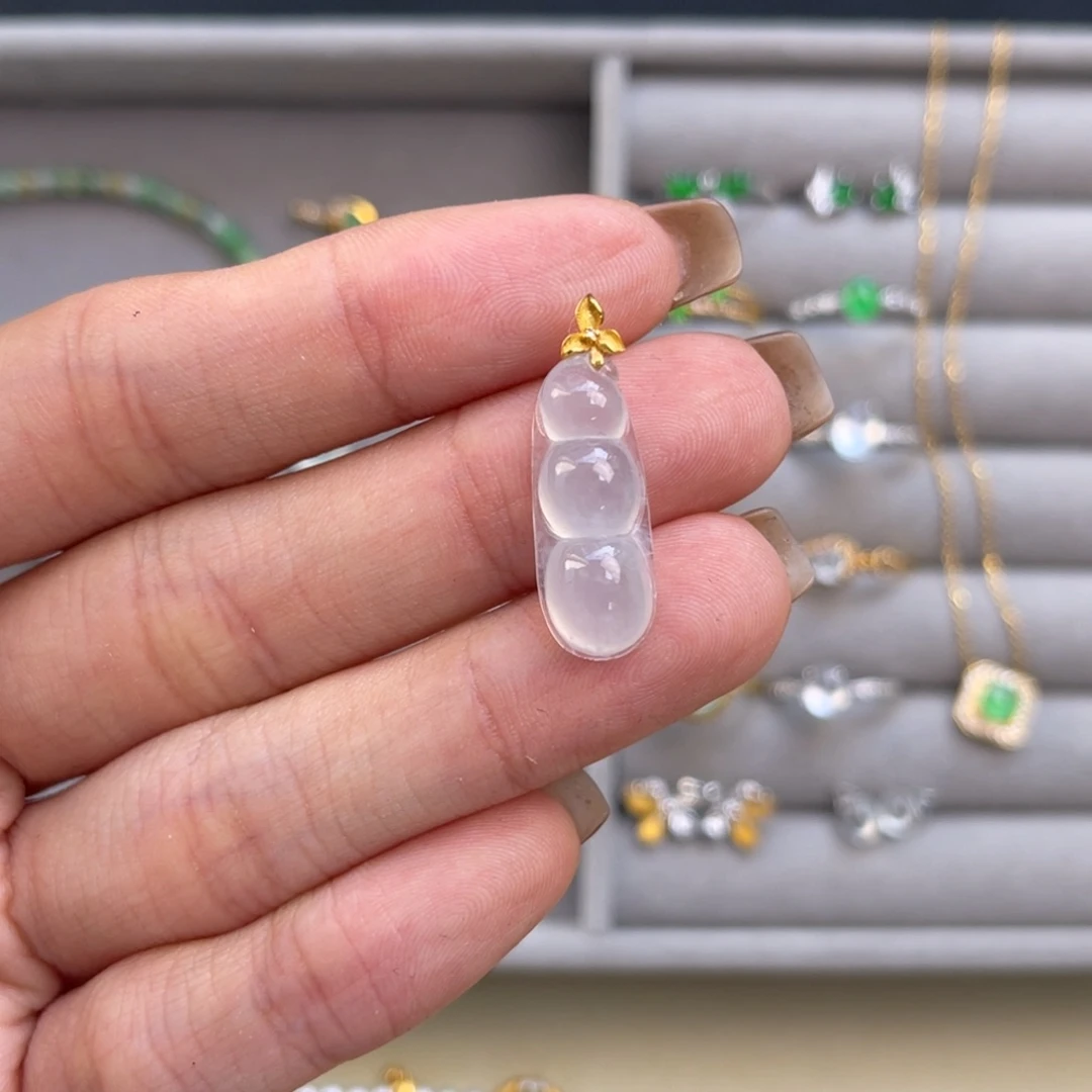 翡翠18K金镶嵌吊坠(不含链)福利