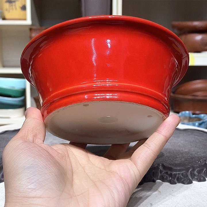 紫砂花盆半**沙瑕疵5.5-14。。。（2）