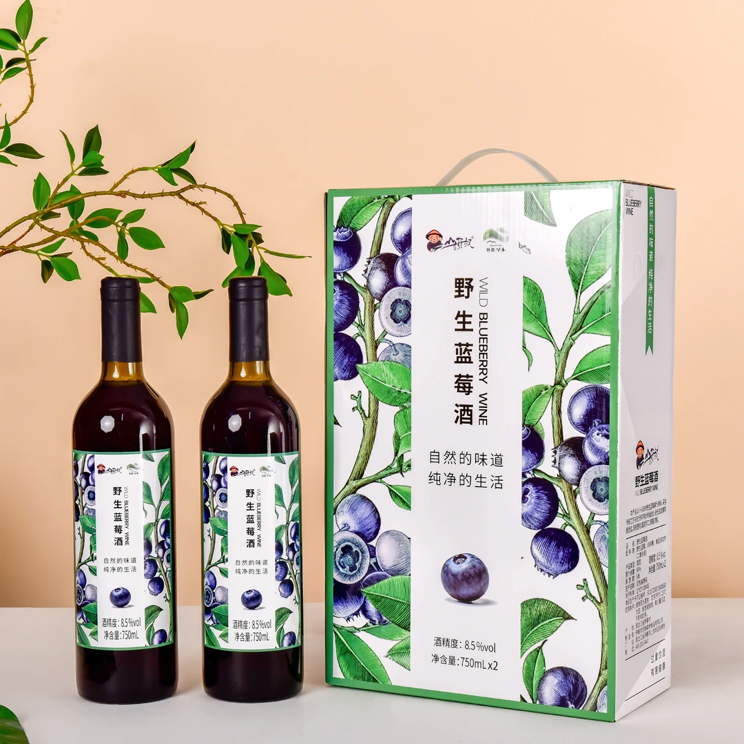 山货叔花海精选野生蓝莓酒四季750ml*2瓶