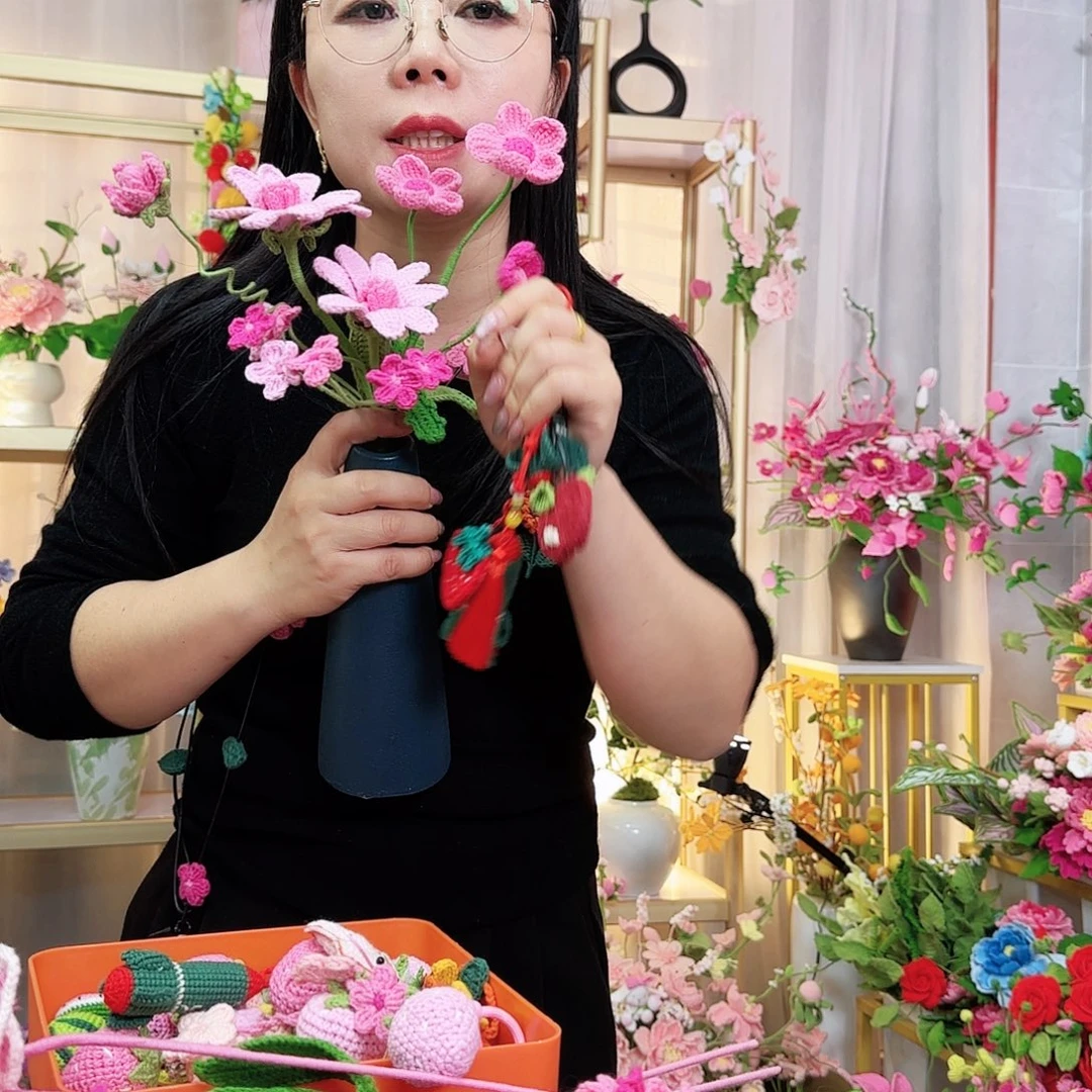纯手工钩织手工钩织设计花束