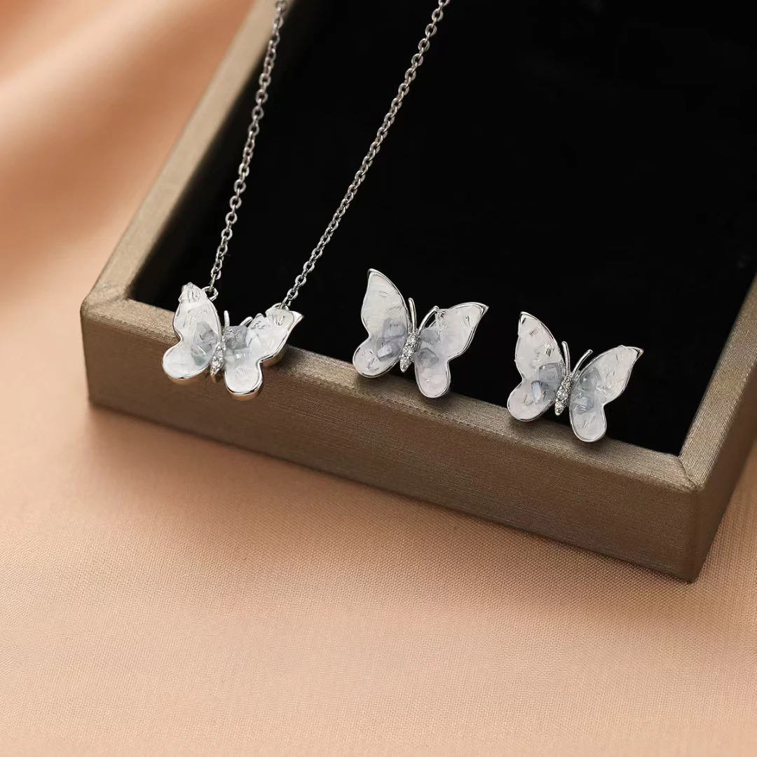 铜莫桑石项链 无镀层甜美风女其它镀层少女仙气首饰素款复古