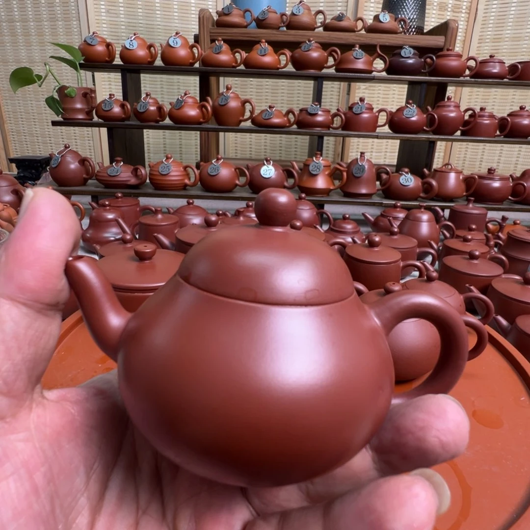 钦***茶壶紫砂潮州手拉朱泥壶，微瑕不退换