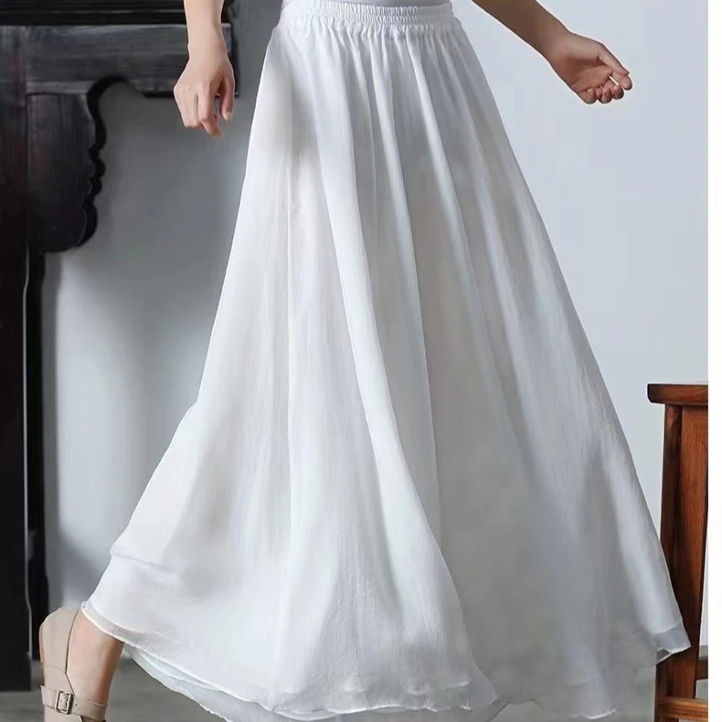 云起（再见时光）高品质夏季双层纯色休闲百搭阔腿裤