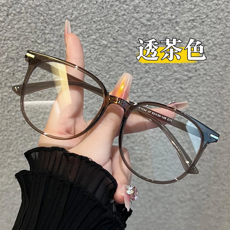 黑框素颜眼镜近视女可配度数TR90椭圆框超轻防蓝光眼睛框镜架男