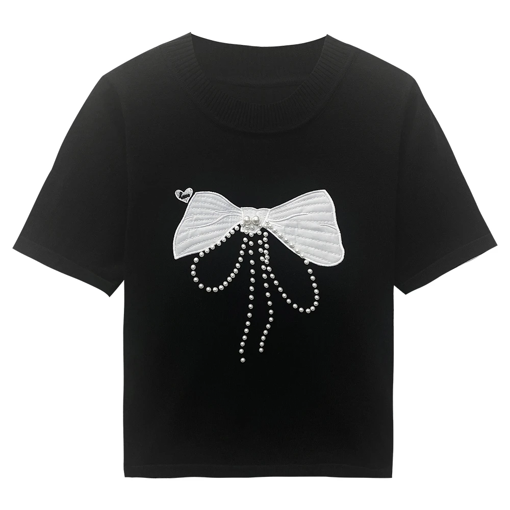 2190时尚圆领短袖针织衫