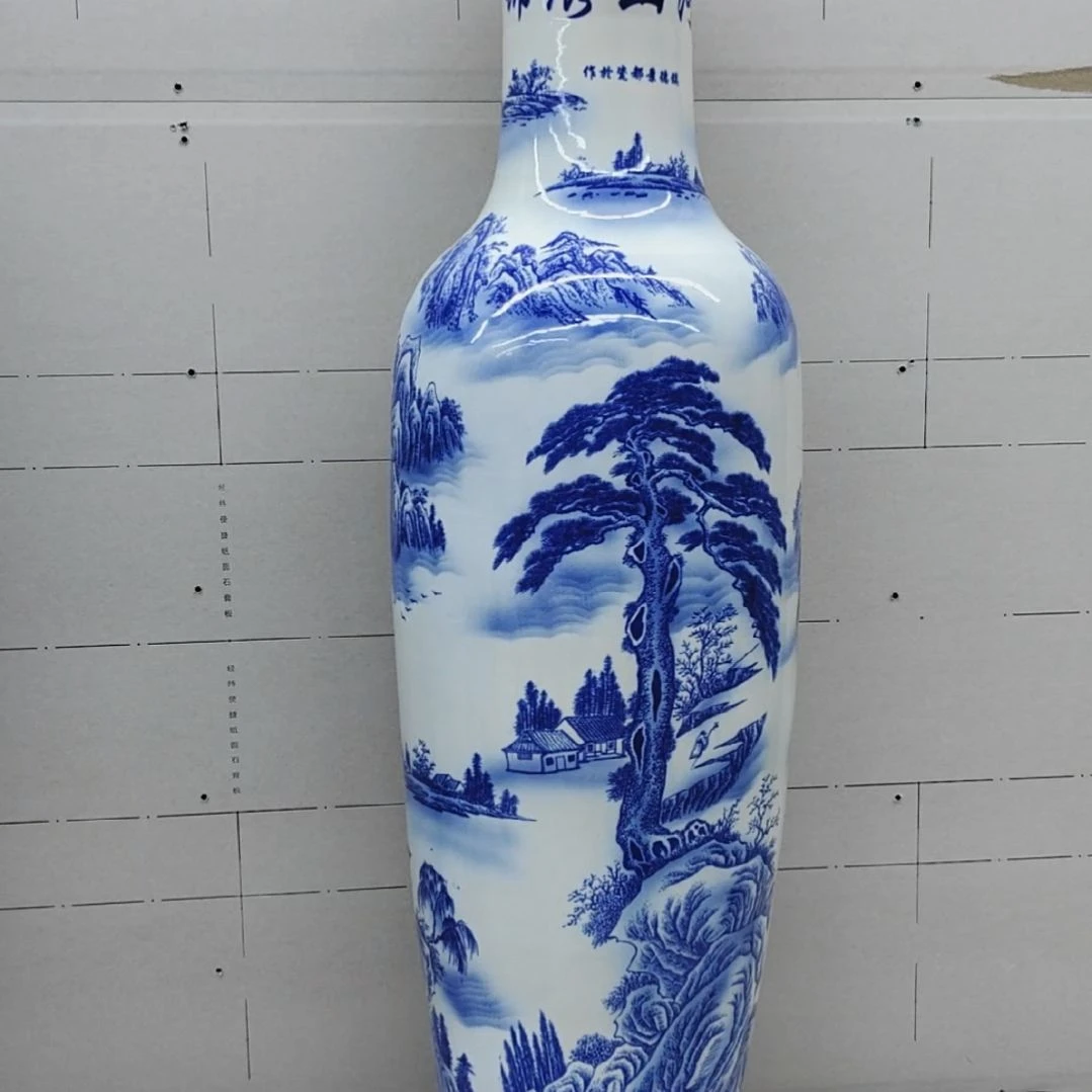 瓶青花锦绣山河1.4米一对