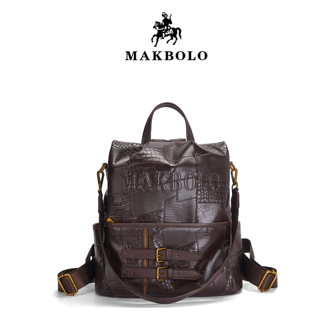 2025新款经典时尚百搭手提双肩女包MAK89271棕色