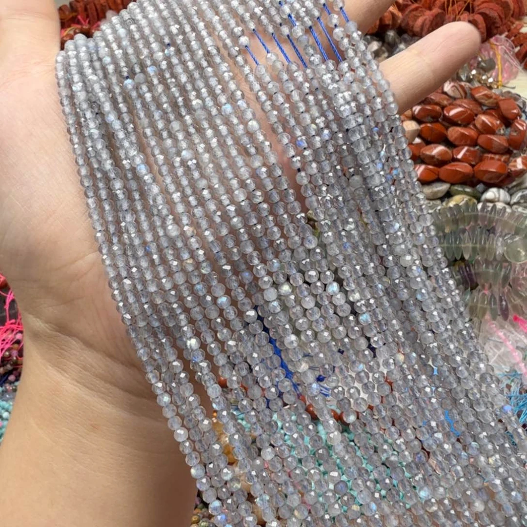 水晶珠宝半成品未镶嵌卡3切面灰月光一条