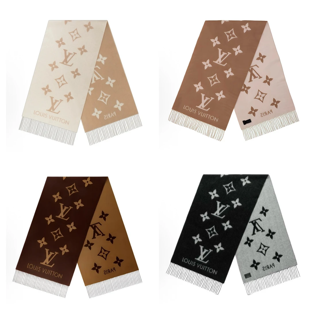 LOUIS VUITTON Reykjavik双面羊绒流苏围巾