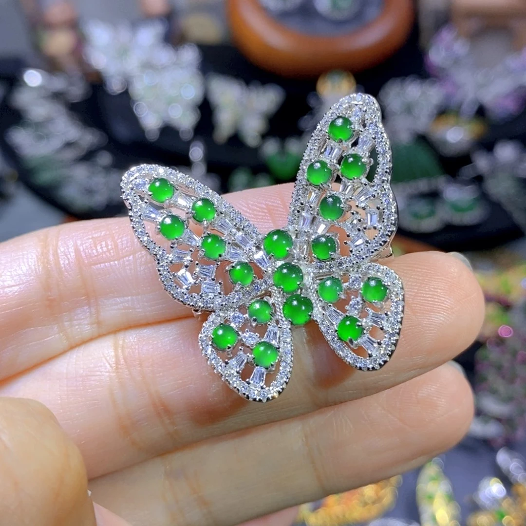 翡翠颈饰银S925镶嵌天然翡翠