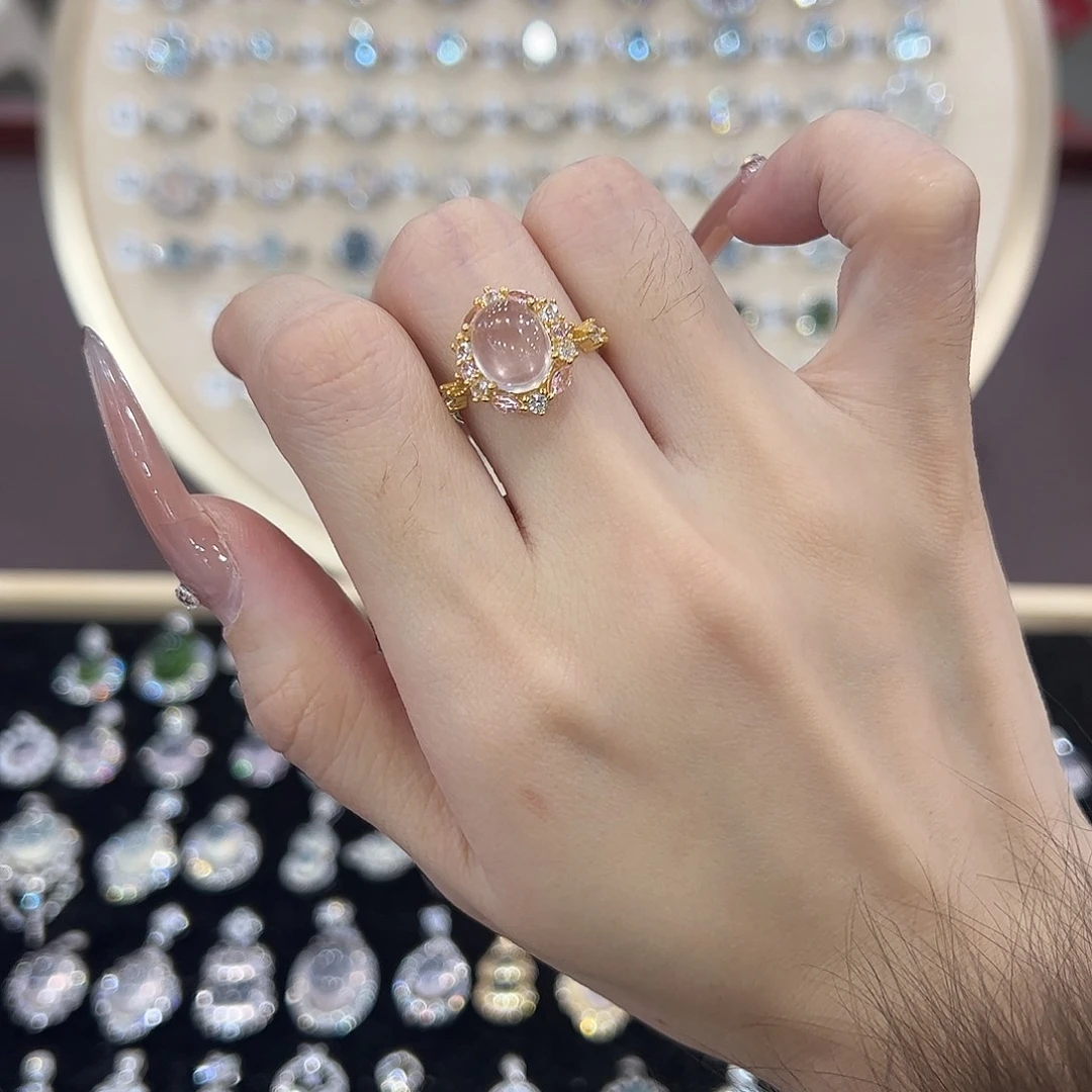 银S925镶嵌芙蓉石戒指