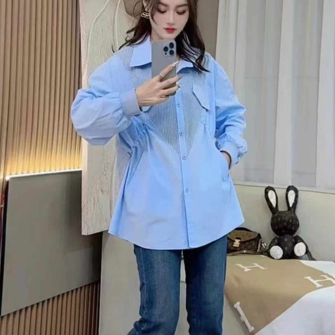625-2025年春季新款时尚洋气减龄显瘦可抽绳调节衬衫
