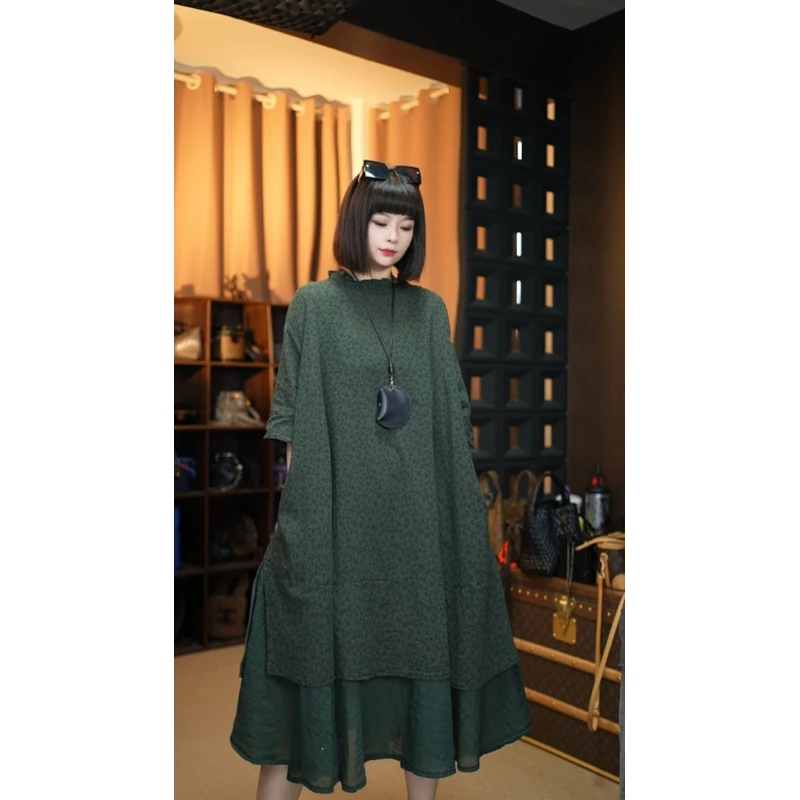 【思恩】2025年欧洲站简约时尚休闲大板显瘦设计款连衣裙5056