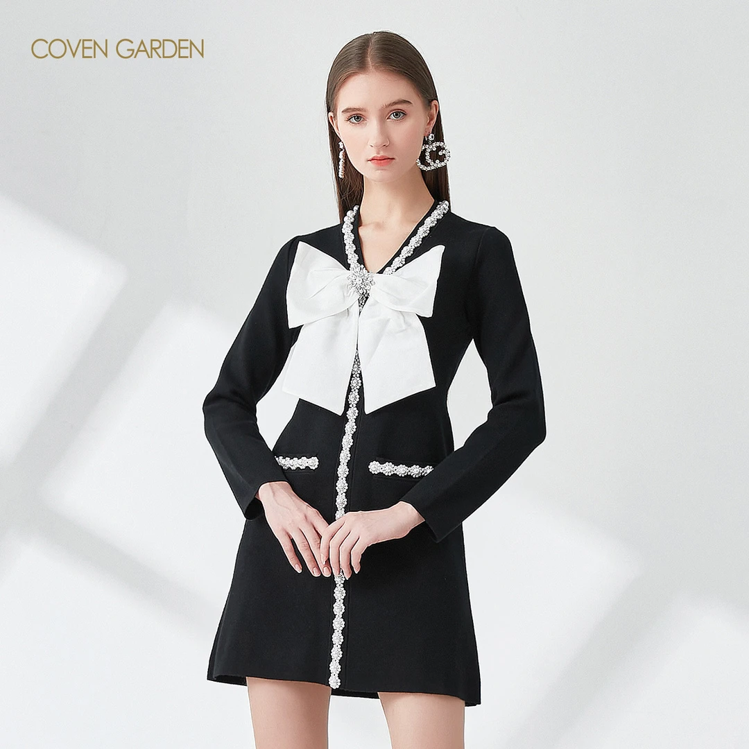 【达人专属】哥文花园法式千金小香风针织女装连衣裙CTA4034980