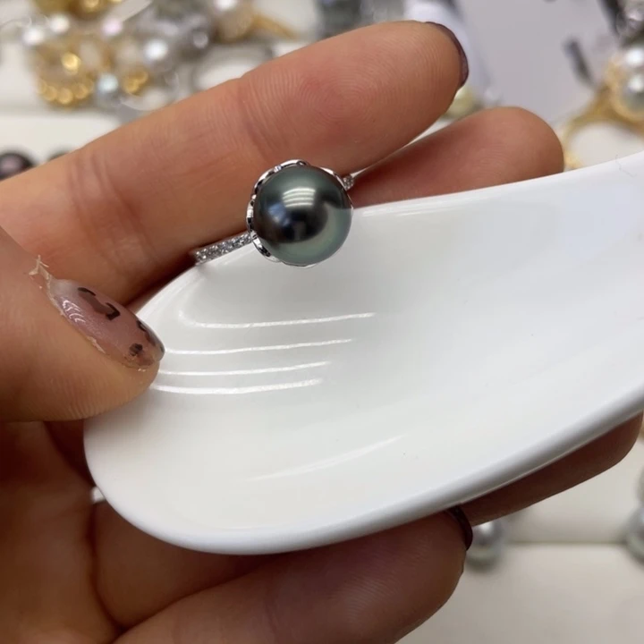 海水珍珠戒指银S925镶嵌