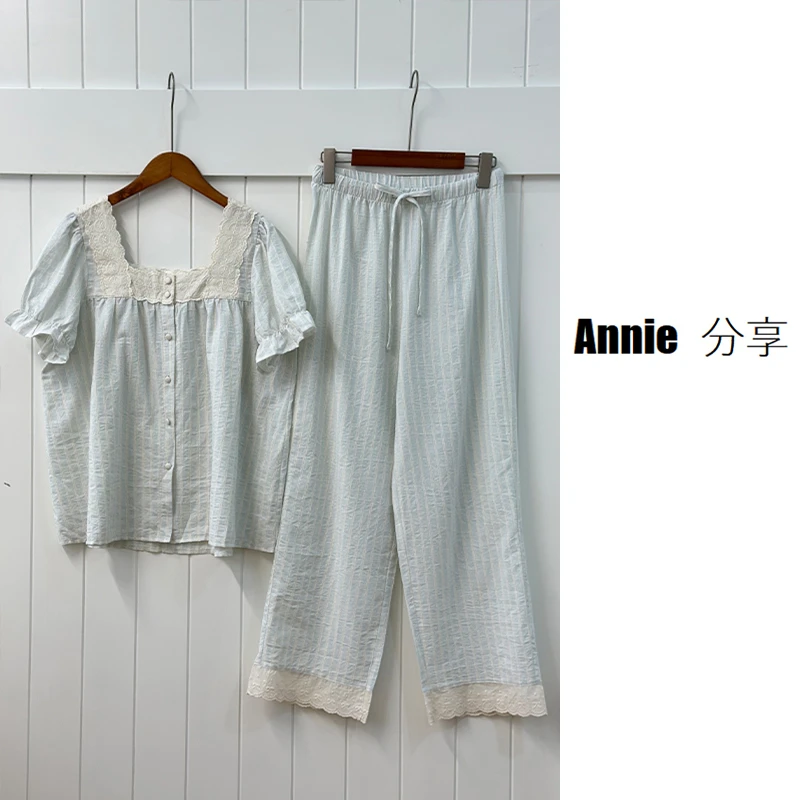 超舒适/韩国PB品牌/爆款时尚睡衣女/早春纯棉气质甜美家居套装