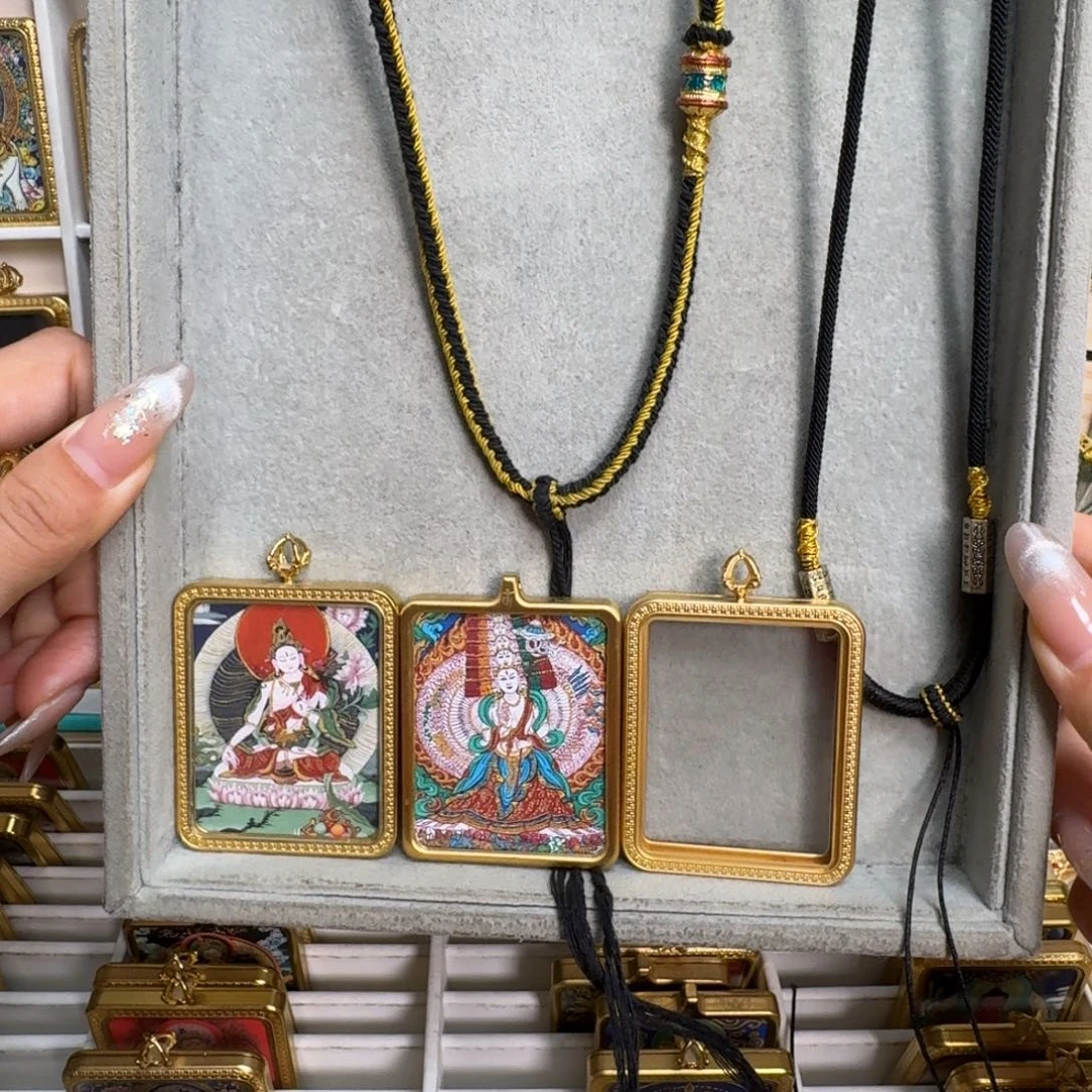 紫***照吊坠双面白度母大白伞