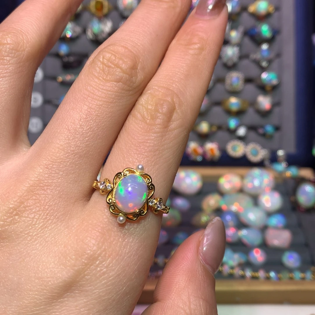 银S925镶嵌欧泊戒指款式关*木