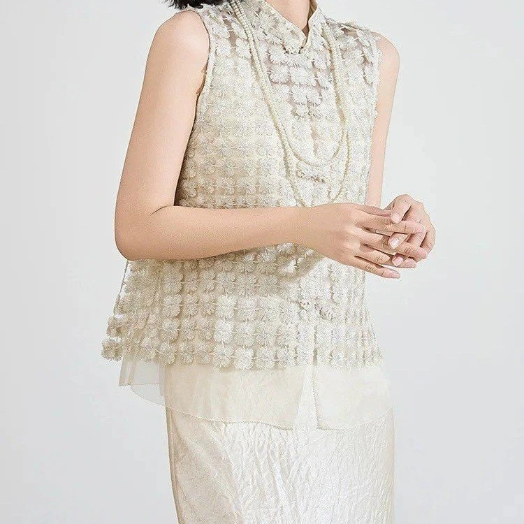 新中式国风女装马甲夏季新款马夹高品质轻薄透气优雅高贵显瘦上衣