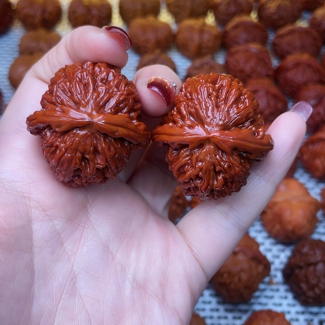 桃核吊坠文玩核桃 手把件 白狮子 37