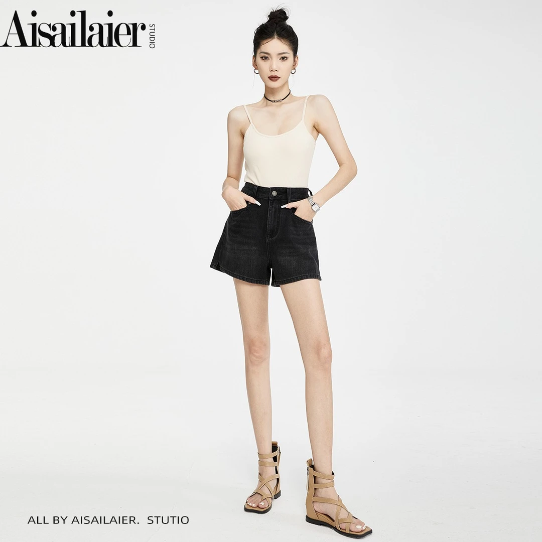 【清歌】夏季清凉感高腰牛仔短裤女2025新款宽松显瘦小个子a字热裤