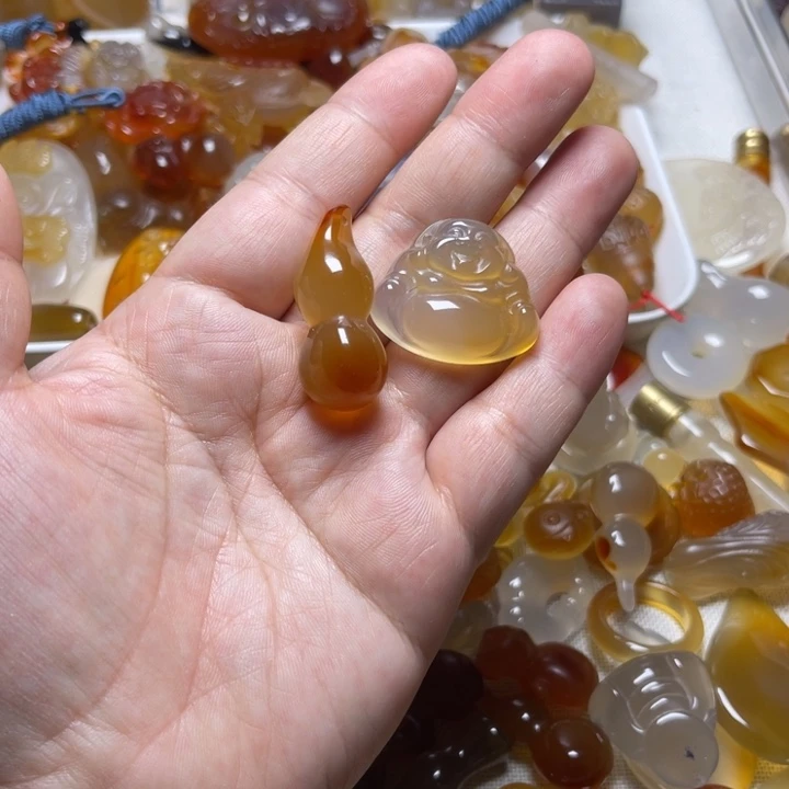 玛瑙/玉髓颈饰未镶嵌橘*皮008