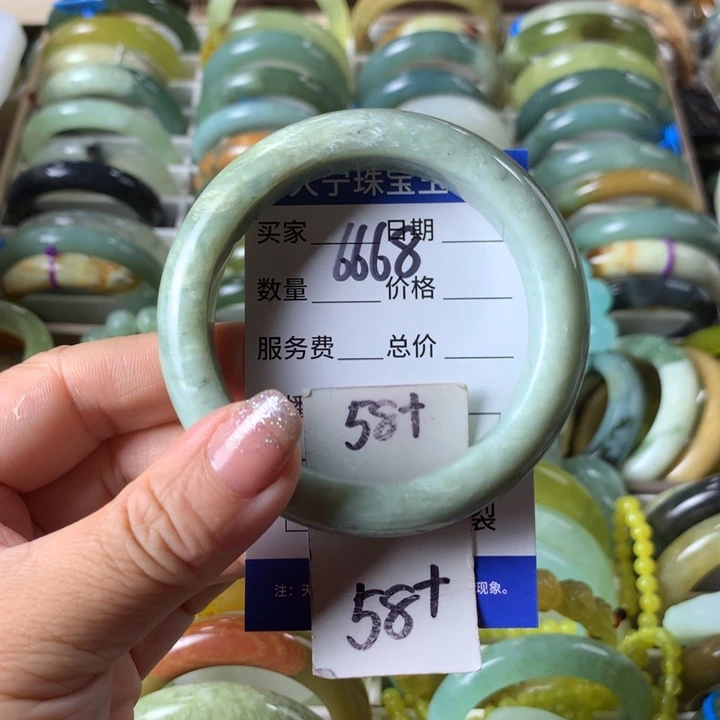 未镶嵌蛇纹石玉手镯6668