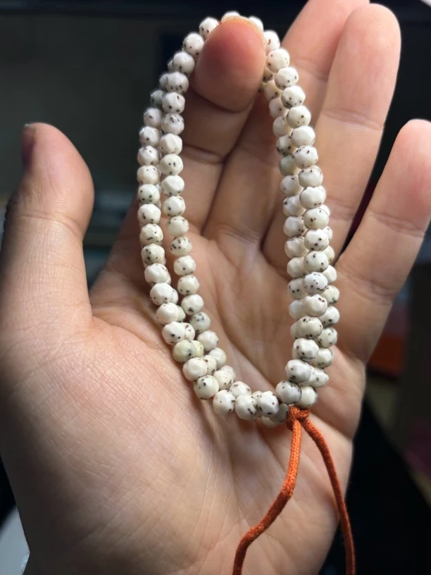 银标5.7白底玉化数星星小胖墩星月菩提手串S5.7BYH-2