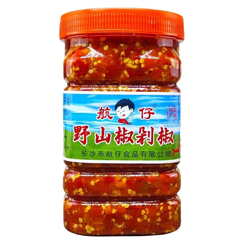 航仔野山椒剁椒酱香辣下饭菜拌面炒菜鲜辣椒剁椒鱼头凉拌菜