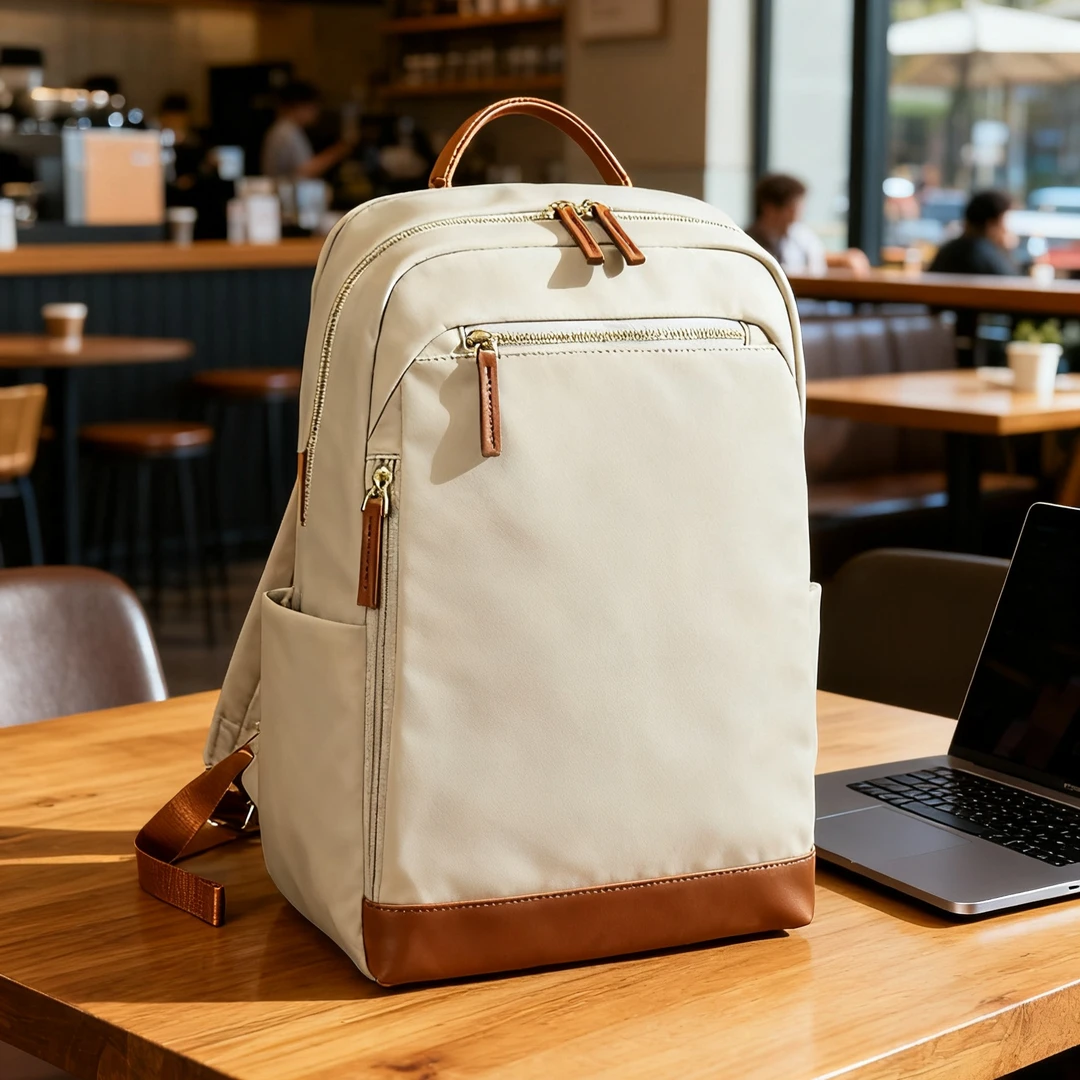 笔记本电脑包大容量双肩包女百搭新款女士简约背包通勤大学生书包