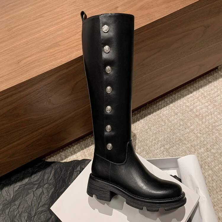 手工鞋 2024秋冬新款甜酷气质长靴F1372-13