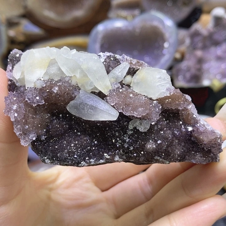 未镶嵌珠宝半成品水晶黑紫奇石块