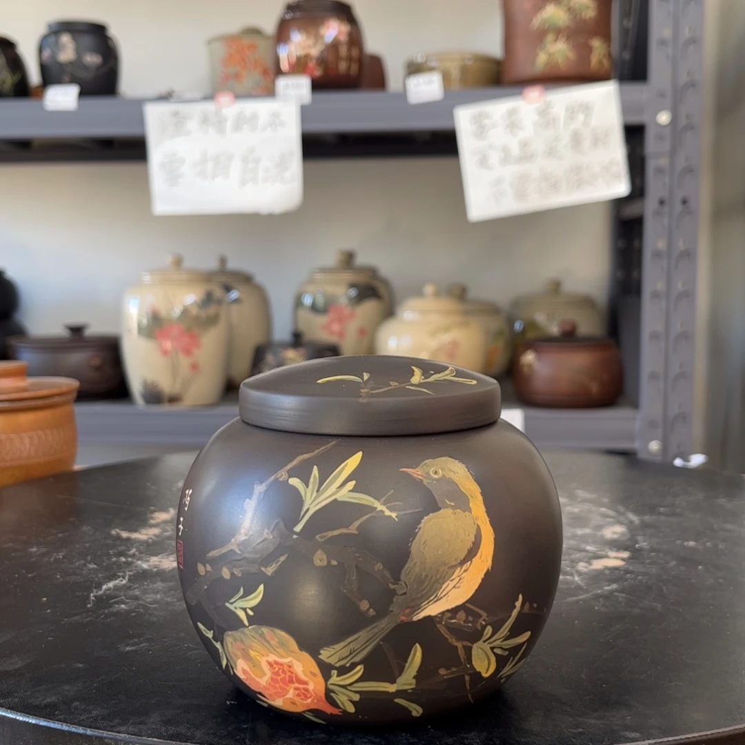 红泥哑光存茶罐小茶罐1