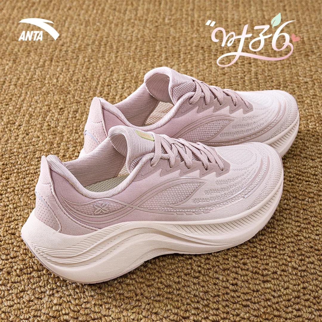 安踏女鞋运动鞋女士冬季新款叶子6官方正品网面轻便休闲跑步鞋子