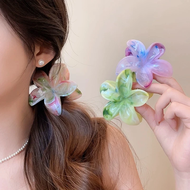【珀小棉】炫彩鸡蛋花抓夹清新假日风发饰pxm0245fj